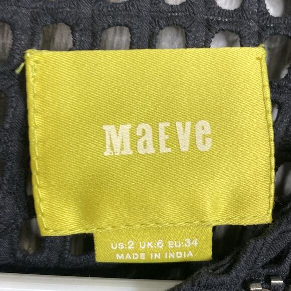 Anthropologie Maeve Alameda Blouse, Black Women's 2 - Picture 4 of 9